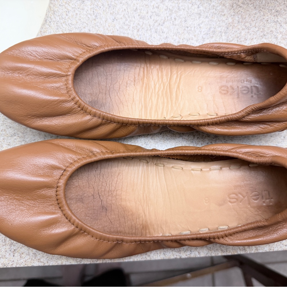 Tieks Women's Brown Leather Flats Chestnut size 8